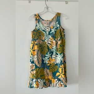 Aloha Print Sleeveless Midi Dress